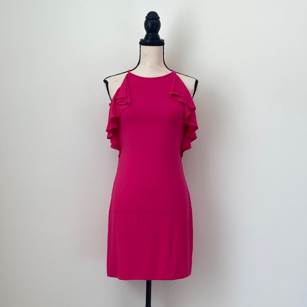 Ann Taylor Elegant Pink Ruffle Dress